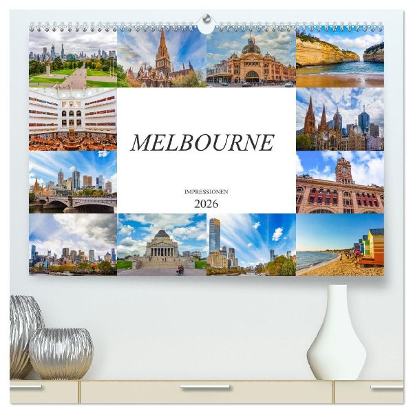 Melbourne Impressionen (hochwertiger Premium Wandkalender 2026 DIN A2 quer), Kunstdruck in Hochglanz