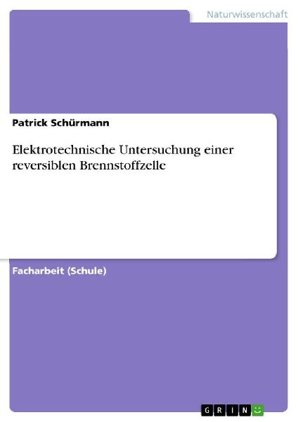 Elektrotechnische Untersuchung einer reversiblen Brennstoffzelle