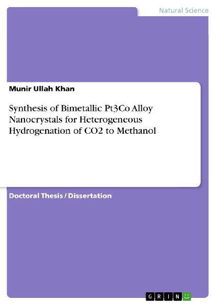 Synthesis of Bimetallic Pt3Co Alloy Nanocrystals for Heterogeneous Hydrogenation of CO2 to Methanol