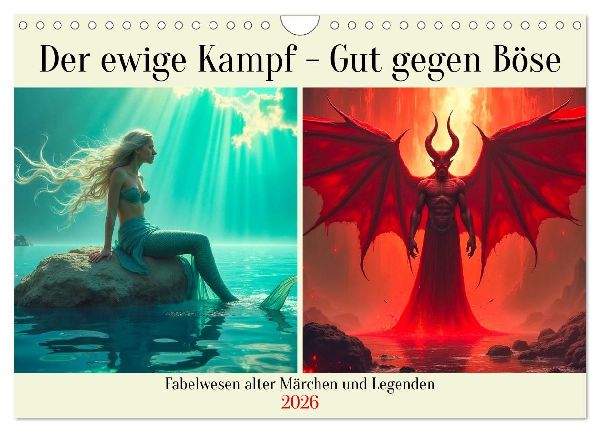 Der ewige Kampf - Gut gegen Böse (Wandkalender 2026 DIN A4 quer), CALVENDO Monatskalender