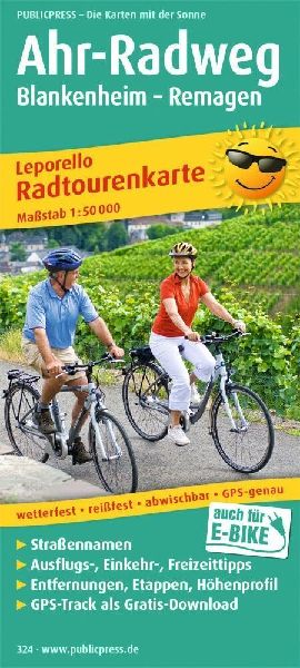 Ahr-Radweg, Blankenheim - Remagen 1 : 50 000
