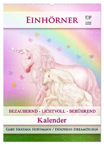 Einhörner - Kalender (Wandkalender 2026 DIN A2 hoch), CALVENDO Monatskalender