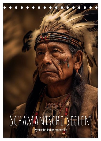 Schamanische Seelen: Mystische Indianerportraits (Tischkalender 2026 DIN A5 hoch), CALVENDO Monatskalender