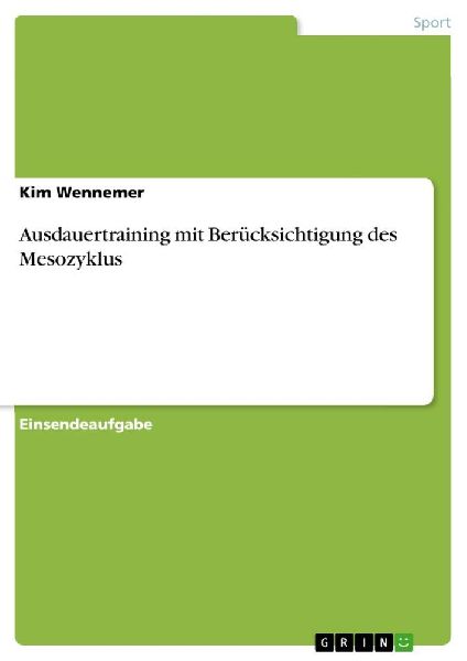 Ausdauertraining mit Berücksichtigung des Mesozyklus