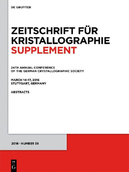 24th Annual Conference of the German Crystallographic Society, March 14-17, 2016, Stuttgart, Germany