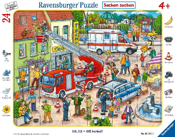 110, 112 - Eilt herbei! 24 Teile Rahmenpuzzle