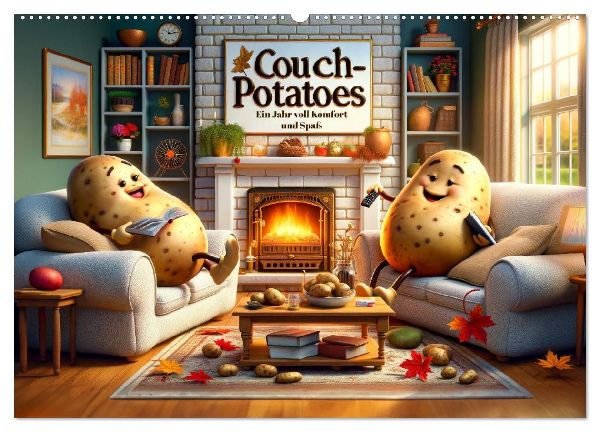 Couch Potatoes: Ein Jahr voll Komfort und Spaß (Wandkalender 2026 DIN A2 quer), CALVENDO Monatskalender
