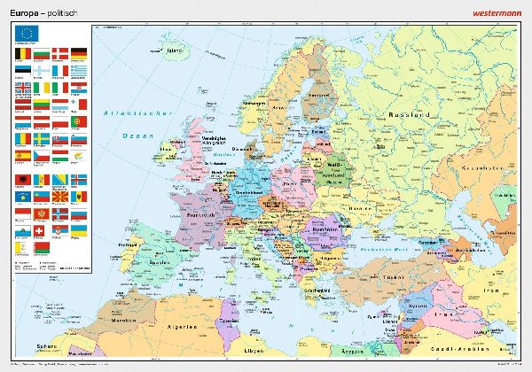 Posterkarten Geographie: Europa: politisch