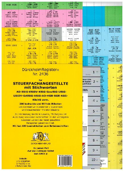 DürckheimRegister® STEUERFACHANGESTELLTE MIT STICHWORTEN