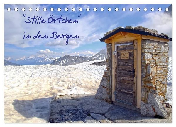 "Stille Örtchen" in den Bergen (Tischkalender 2026 DIN A5 quer), CALVENDO Monatskalender