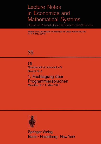 1. Fachtagung über Programmiersprachen