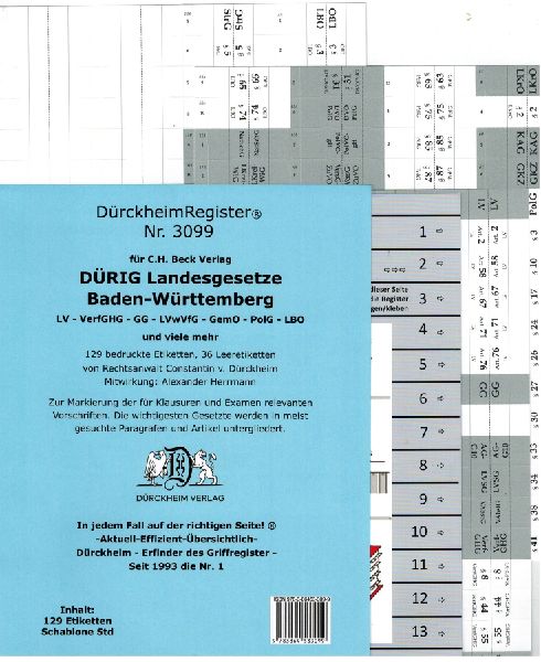 DürckheimRegister® für DÜRIG: BADEN-WÜRTTEMBERG, C.H. Beck Verlag