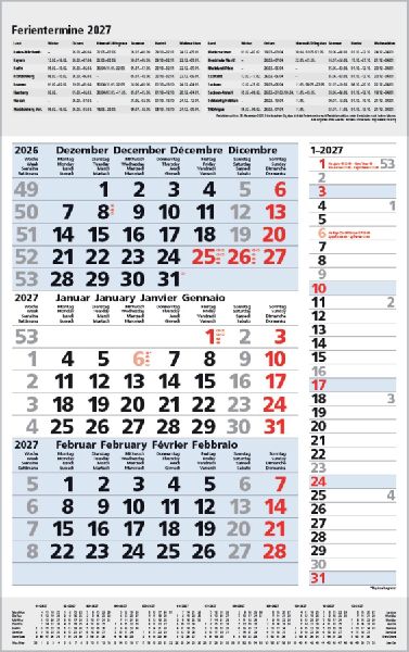 3-Monats-Planer Combi Blau 2027
