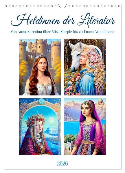 Heldinnen der Literatur (Wandkalender 2026 DIN A3 hoch), CALVENDO Monatskalender