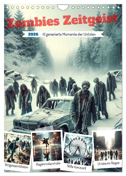 Zombies Zeitgeist - KI generierte Momente der Untoten (Wandkalender 2026 DIN A4 hoch), CALVENDO Monatskalender