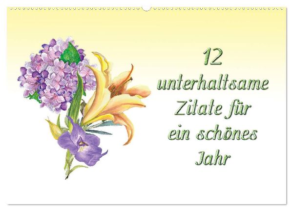 12 unterhaltsame Zitate für ein schönes Jahr (Wandkalender 2026 DIN A2 quer), CALVENDO Monatskalender