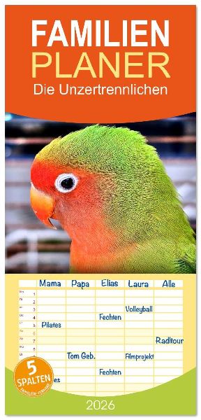 Familienplaner 2026 - Die Unzertrennlichen mit 5 Spalten (Wandkalender, 21 x 45 cm) CALVENDO