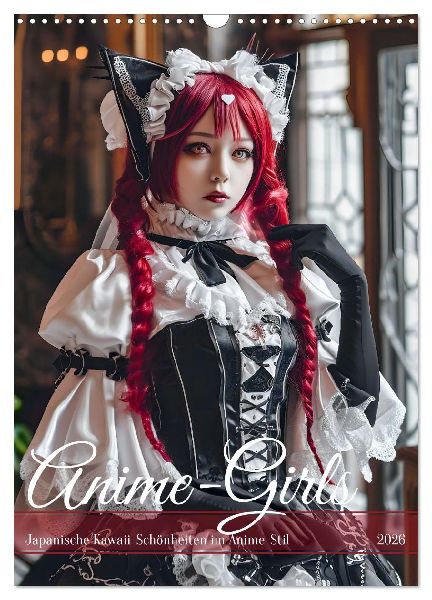 Anime-Girls - Japanische Kawaii-Schönheiten im Anime-Stil (Wandkalender 2026 DIN A3 hoch), CALVENDO Monatskalender