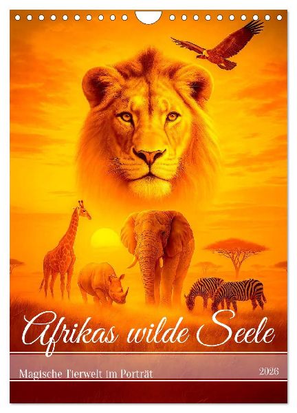 Afrikas wilde Seele - Magische Tierwelt im Porträt (Wandkalender 2026 DIN A4 hoch), CALVENDO Monatskalender
