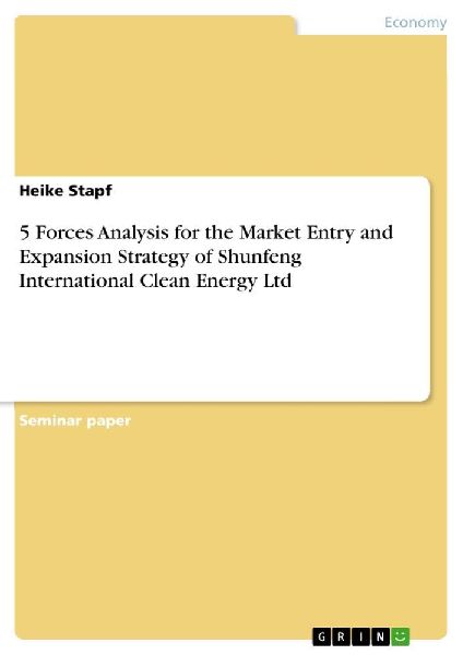 5 Forces Analysis  for the Market Entry and Expansion Strategy of Shunfeng International Clean Energy Ltd