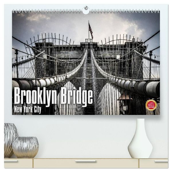 Brooklyn Bridge - New York City (hochwertiger Premium Wandkalender 2026 DIN A2 quer), Kunstdruck in Hochglanz