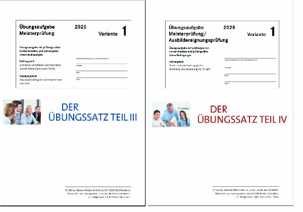 Das Übungspaket Teile III + IV - Variante 1