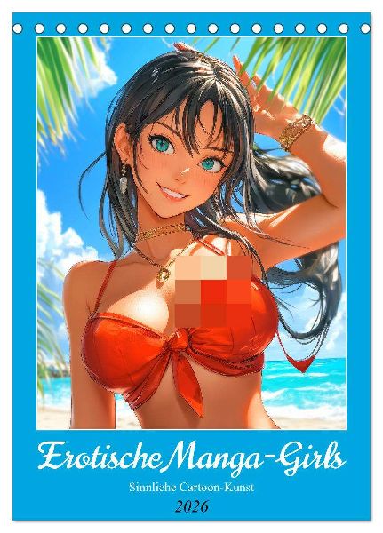 Erotische Manga-Girls. Sinnliche Cartoon-Kunst (Tischkalender 2026 DIN A5 hoch), CALVENDO Monatskalender
