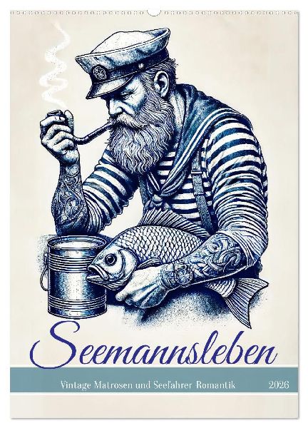 Seemannsleben - Vintage Matrosen und Seefahrer-Romantik (Wandkalender 2026 DIN A2 hoch), CALVENDO Monatskalender