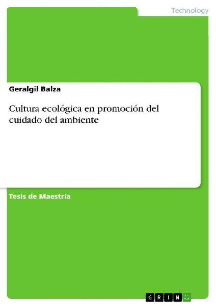 Cultura ecológica en promoción del cuidado del ambiente