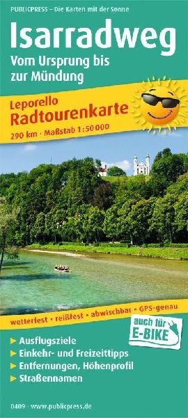 Isarradweg 1 : 50 000. Von der Quelle bis zur Mündung