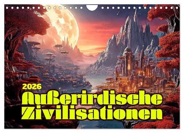 Außerirdische Zivilisationen (Wandkalender 2026 DIN A4 quer), CALVENDO Monatskalender