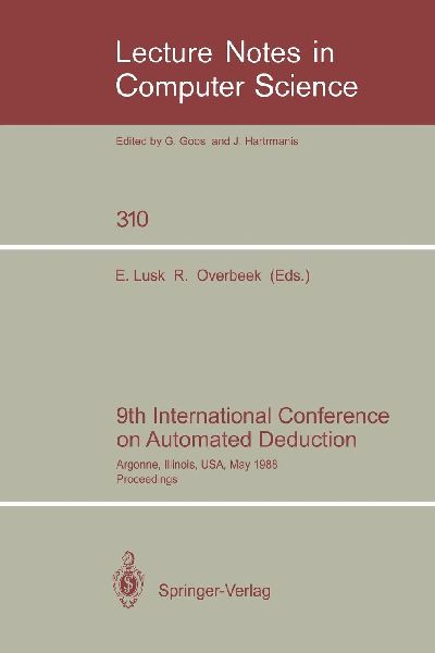 9th International Conference on Automated Deduction