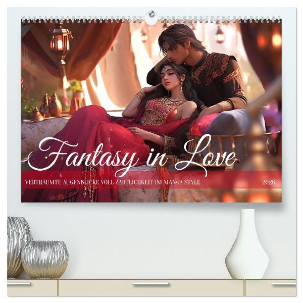 Fantasy in Love (hochwertiger Premium Wandkalender 2026 DIN A2 quer), Kunstdruck in Hochglanz