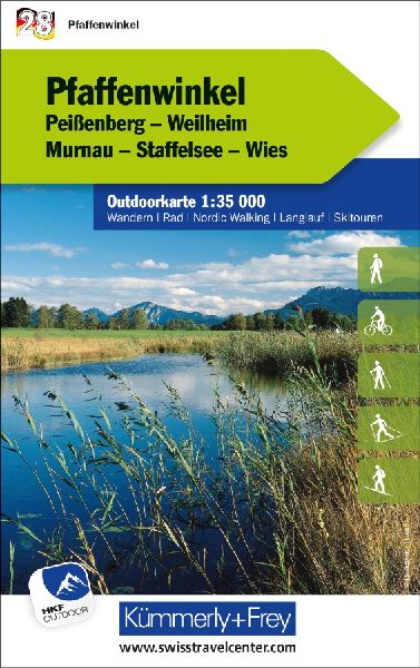 Pfaffenwinkel Peissenberg, Weilheim, Murnau, Staffelsee, Wies Nr. 28 Outdoorkarte Deutschland 1:35 000