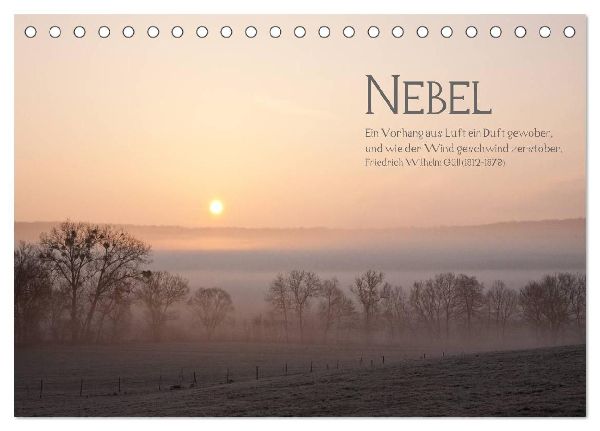 NEBEL (Tischkalender 2026 DIN A5 quer), CALVENDO Monatskalender