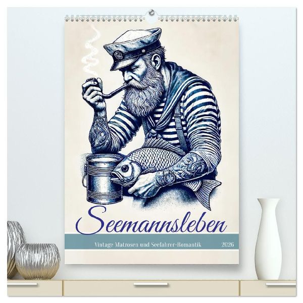 Seemannsleben - Vintage Matrosen und Seefahrer-Romantik (hochwertiger Premium Wandkalender 2026 DIN A2 hoch), Kunstdruck in Hochglanz