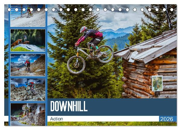 Downhill Action (Tischkalender 2026 DIN A5 quer), CALVENDO Monatskalender