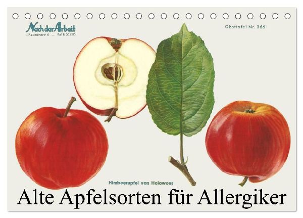 Alte Apfelsorten für Allergiker (Tischkalender 2026 DIN A5 quer), CALVENDO Monatskalender