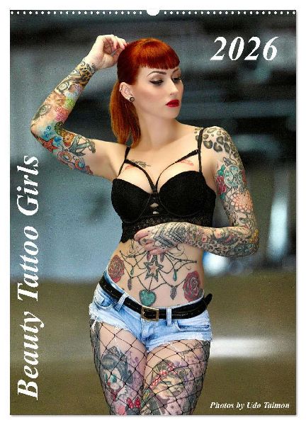 Beauty Tattoo Girls 2026 (Wandkalender 2026 DIN A2 hoch), CALVENDO Monatskalender