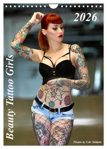 Beauty Tattoo Girls 2026 (Wandkalender 2026 DIN A4 hoch), CALVENDO Monatskalender