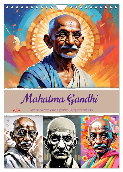 Mahatma Gandhi (Wandkalender 2026 DIN A4 hoch), CALVENDO Monatskalender