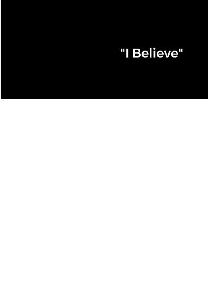 " I Believe "