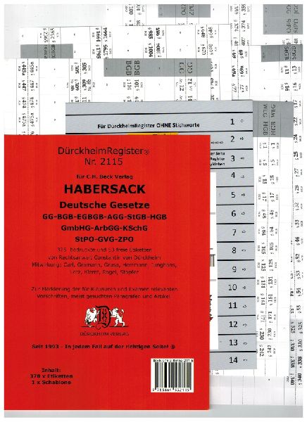 DürckheimRegister® HABERSACK (2023) Gesetze und §§