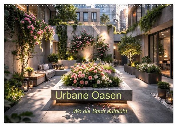 Urbane Oasen - Wo die Stadt aufblu¿ht (Wandkalender 2027 DIN A2 quer), CALVENDO Monatskalender