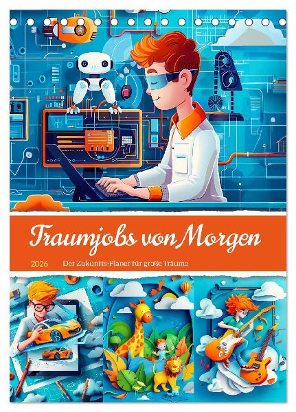 Traumjobs von Morgen - Der Zukunfts-Planer für große Träume (Tischkalender 2026 DIN A5 hoch), CALVENDO Monatskalender