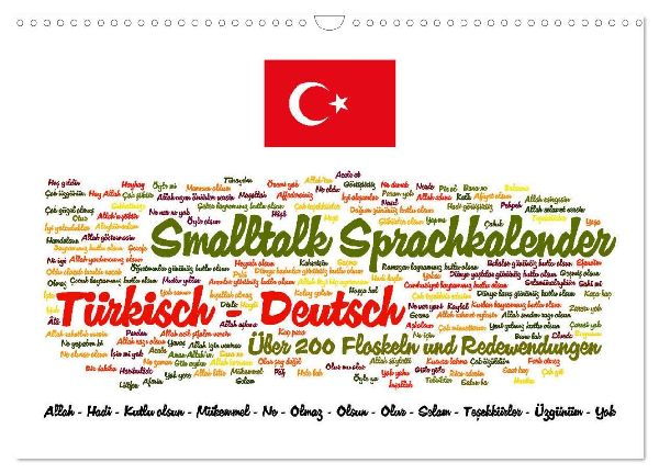 Smalltalk Sprachkalender Türkisch-Deutsch (Wandkalender 2026 DIN A3 quer), CALVENDO Monatskalender
