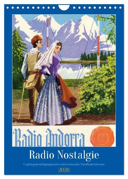 Radio Nostalgie - Empfangsbestätigungskarten internationaler Rundfunkstationen (Wandkalender 2026 DIN A4 hoch), CALVENDO Monatskalender