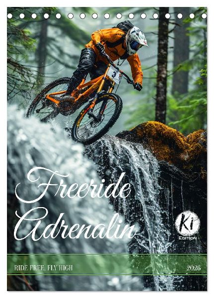 Freeride Adrenalin (Tischkalender 2026 DIN A5 hoch), CALVENDO Monatskalender