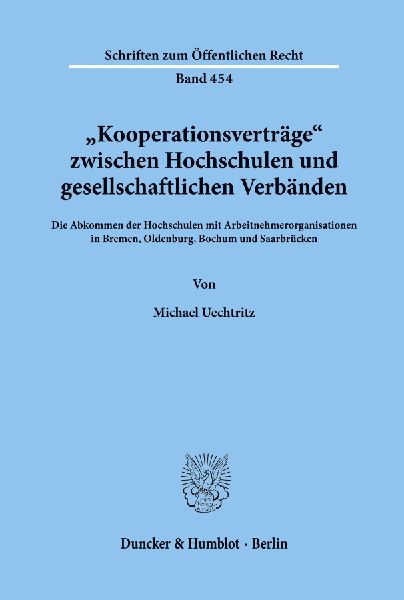 "Kooperationsverträge" zwischen Hochschulen und gesellschaftlichen Verbänden.