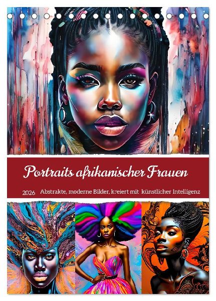 Portraits afrikanischer Frauen (Tischkalender 2026 DIN A5 hoch), CALVENDO Monatskalender
